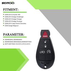 SCITOO 2PCS Car Key Fob Keyless Entry Remote fit for 2008-2013 Dodge Challenger 2008-2014 Chrysler 300 2008-2013 Chrysler Town & Country M3N5WY783X IYZ-C01C 5 Buttons