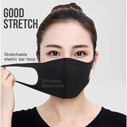 Zishen Premium Fabric Face Mask, Washable Reusuable Comfortable Protective Unisex Facial Cover, ATB+UV Protection (Black, 3EA)