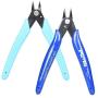 Wire Cutters, 2 pack Cutting Pliers Wire Flush Cutter Pliers Micro Wire Cutter Precision Sheer Side Cutters Pliers with Spring Rubber Handle for Electronics Jewelry Model Craft 5-Inch