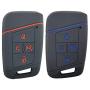 2Pcs Coolbestda Compatible with 2021 2020 2019 VW Volkswagen Tiguan Atlas Jetta Passat Golf Alltrack Push Start 4B Key Fob Case Cover Skin Jacket Pouch Sleeve Glove Protector KR5FS14-US