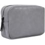 Electronic Accessories Storage Bag, Premium PU Leather Multifunctional Travel Digital Accessories Storage Bag Cable Organizer Bag, Grey