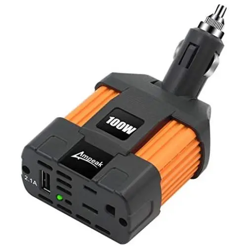 Ampeak 100W Car Power Inverter DC 12V to 110V AC Converter with 2.1A USB Car Adapter