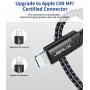 iPhone Charger Cable 6ft, JSAUX [ Apple MFi Certified] Lightning Cable Nylon Braided USB Fast Charging Cord Compatible with iPhone 11 Xs Max X XR 8 7 6s 6 Plus SE 5 5s, iPad, iPod - Black