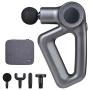 Percussion Muscle Massage Gun Deep Tissue Therapy for Athlethes Pain Relief - Professional Ultra-Quiet Handheld Cordless Body Massager with 9 Vibration Speed,4 Massage Heads for Back Relaxation(Gray)