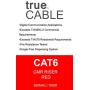 trueCABLE Cat6 Riser (CMR), 1000ft, Red, 23AWG 4 Pair Solid Bare Copper, 550MHz, ETL Listed, Unshielded Twisted Pair (UTP), Bulk Ethernet Cable