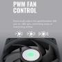 Cooler Master SickleFlow 120 V2 All-Black 120mm Square Frame Fan with Air Balance Curve Blade Design, Sealed Bearing, PWM Control for Computer Case & Liquid Radiator