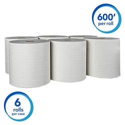 Scott Essential (Formerly Kleenex) Plus Hard Roll Paper Towels (50606) with Premium Absorbency Pockets, White, 6 Rolls/Case, 3,600 Feet - Same Kleenex Quality, Now Scott Branded
