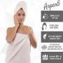 Aspen5 Huge 400 GSM Cotton Hair Towel Wraps for Women | Super Absorbent Quick Dry Hair Towel | Hair Turban Ideal for Long and Curly Hair | Plopping Towel Curly Hair (Coral White)