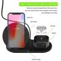 Wireless Charger, 3 in 1 Charging Station for Apple, Wireless Charging Stand Apple Watch Charger for Apple Watch and iPhone Airpod Compatible for iPhone X/XS/XR/Xs Max/8 Plus iWatch Airpods-Black