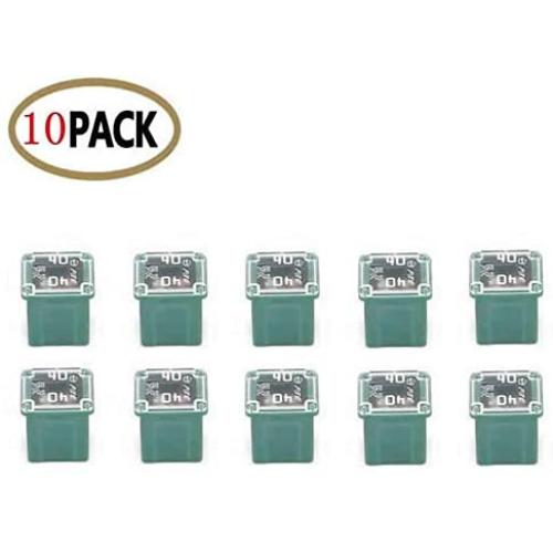 10 Pc Automotive LOW PROFILE JCASE Fuse 40 Amp Fuse Kit for Ford, Chevy/GM, Nissan, and Toyota Pickup Trucks, Cars and SUVs
