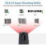 QR Barcode Scanner Dual 2.4G Wireless + Bluetooth 1D 2D Barcode Scanner QR PDF417 Data Matrix UPC Rechargeable Bar Code Scanner for Laptops/PC/Android/Apple iOS with Base