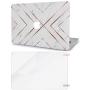 LuvCase 2 in 1 Laptop Case Compatible with MacBook Pro 13'' (2016-2021) with Touch Bar A2338 M1/A2251/A2289/A2159/A1989/A1706/A1708 Hard Shell Cover with Screen Protector (White Marble Gold Stripes)