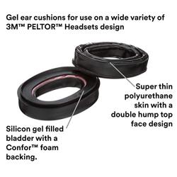 3M PELTOR Camelback Gel Sealing Rings HY80, Comfort Replacement Earmuff Cushions, Black