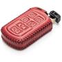 Vitodeco Genuine Leather Smart Key Keyless Remote Entry Fob Case Cover with Key Chain for 2011-2020 Toyota Sienna (6 Buttons, Red)