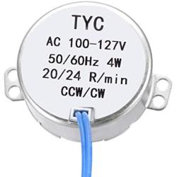 uxcell Synchronous Motor AC 100-127V 20-24RPM 50-60Hz CCW/CW 4W D Shaft