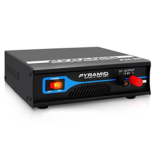 Universal Compact Bench Power Supply - 30 Amp Regulated Home Lab Benchtop AC-to-DC Converter w/ 13.8 Volt DC 115/230V AC Switchable, Screw Type Terminals, Cooling Fan - Pyramid PSV300