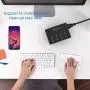 USB Charger, HITRENDS 8 Ports Charging Station 50W/10A Multi Port USB Charger Hub for Multiple Devices (5ft Cord, Black)