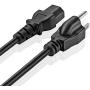 TNP Universal Power Cord (1 Feet) - NEMA 5-15P to IEC320C13 Power Cable Wire Connector Socket Plug Jack - Black