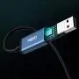 MillSO USB to 3.5mm Audio Jack Adapter, Sapphire Blue TRRS USB to AUX Audio Jack External Stereo Sound Card for Headphone, Speaker, Mac, PS4, PC, Laptop, Desktops - 1 Feet