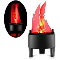 LED Fake Fire Flame Light 3D Flickering Fire Flame Electronic Flame Night Light Prop Simulated Flame Lamp Prop for Halloween Christmas Indoor Party Decoration, US Plug (Standard Flame)