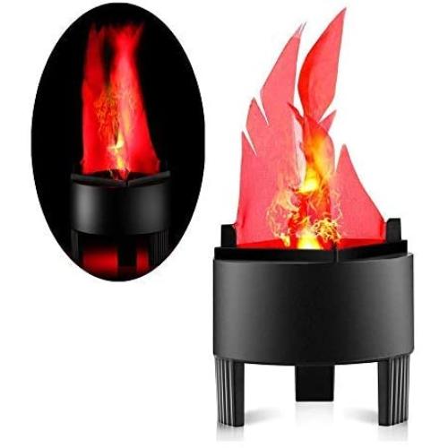 LED Fake Fire Flame Light 3D Flickering Fire Flame Electronic Flame Night Light Prop Simulated Flame Lamp Prop for Halloween Christmas Indoor Party Decoration, US Plug (Standard Flame)