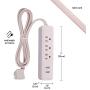 Globe Electric - 78257 Designer Series Power Strip, Rose 3 Outlet