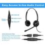 Sinseng Phone Headset for Computer, 3.5mm Telephone Headphones with Noise Canceling Microphone for Call Center Office, Cell Phone Headset Compatible with iPhone Samsung Huawei BlackBerry Smartphones