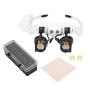 Multifunctional Head Mount LED 21 Combination Magnifier Lighted Headband Magnifying Glass with Replaceable Lens for Inspection Jewelry Clock Electronics Repair Glass Loupe
