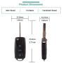 SELEAD Flip Key Fob 4 Buttons Keyless Entry Remote SHELL CASE fit for 2002-2010 Volkswagen Beetle Golf Jetta Passat Antitheft Keyless Entry Systems HLO1J0959753AM 4pcs