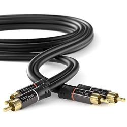 KabelDirekt – RCA Stereo Cable, Cord (15 feet Long, Dual 2 x RCA Male to 2 x RCA Male Audio Cable, Digital & Analogue, Double-Shielded, Pro Series) Supports (Amplifiers, AV Receivers, Hi-Fi)