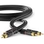 KabelDirekt – RCA Stereo Cable, Cord (15 feet Long, Dual 2 x RCA Male to 2 x RCA Male Audio Cable, Digital & Analogue, Double-Shielded, Pro Series) Supports (Amplifiers, AV Receivers, Hi-Fi)