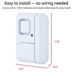 GE Personal Security Window/Door, 12-Pack, DIY Protection, Burglar Alert, Magnetic Sensor, Off/Chime/Alarm, Easy Installation, Ideal for Home, Garage, Apartment, Dorm, RV and Office, 45989, White