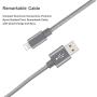 RoFI Compatible Phone Cable, [2Pack] 0.6M Nylon Braided Fast Charging USB Cord Replcement for Phone X 8 8 Plus 7 7 Plus 6s 6s Plus 6 6 Plus 5 5S 5C SE Pad Air Mini and More (2 Pack Grey, 2 FT)