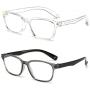 AHXLL Kids Blue Light Blocking Glasses 2 Pack, Anti Eyestrain & UV Protection, Computer Gaming TV Phone Glasses for Boys Girls Age 3-9 (Clear+ Transparent Black)