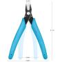 COOLMI Micro Wire Cutter (2-Pack), Durable Diagonal Cutters for Electronics Repair, Jewelry Crafting, Model building and DIY Cutting Pliers (5 INCH, 170ii - Blue)