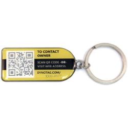 Dynotag Web Enabled Smart Keychain Tag with DynoIQ & Lifetime Recovery Service. Deluxe Coated Steel, with Steel Key Ring