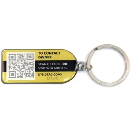 Dynotag Web Enabled Smart Keychain Tag with DynoIQ & Lifetime Recovery Service. Deluxe Coated Steel, with Steel Key Ring Dynotag Web Enabled Smart Keychain Tag with DynoIQ & Lifetime Recovery Service. Deluxe Coated Steel, with Steel Key Ring