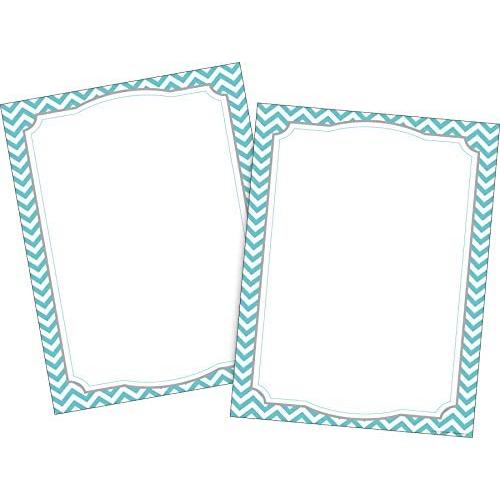 Barker Creek Designer Computer Paper 100 Sheet Set, Turquoise Chevron, Decorative Paper, Stationery, 8.5'' x 11'', 100 sheets, Home, School, and Office Supplies (3623)