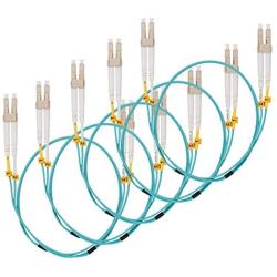 Fiber Patch Cable, VANDESAIL 10G Gigabit Fiber Optic Cables with LC to LC Multimode OM3 Duplex 50/125 OFNP (0.5M, OM4 LC/LC Multimode, 5 Pack)