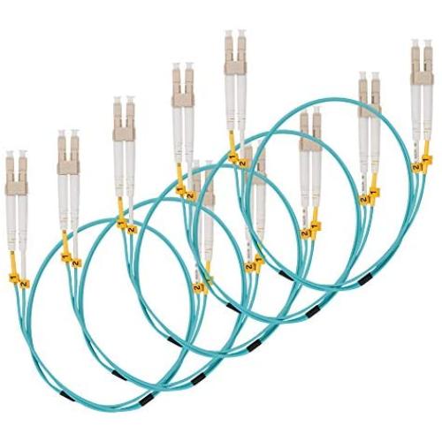Fiber Patch Cable, VANDESAIL 10G Gigabit Fiber Optic Cables with LC to LC Multimode OM3 Duplex 50/125 OFNP (0.5M, OM4 LC/LC Multimode, 5 Pack)