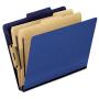 Pendaflex 1257BL Six-Section Colored Classification Folders, Letter, 2/5 Tab, Blue, 10/Box