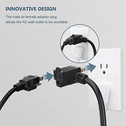 9.8 Ft Power Strip with Piggyback Plug, JACKYLED Wide Spaced Surge Protector Power Heavy Duty Long Extension Cord with 3.1A 4 USB Ports 7 AC Outlets for Home Office Hotel School Electronics, Blue Gray