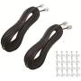 SINCODA 2 Pack 33ft Phone Telephone Extension Cord Cable Line Wire with Standard RJ11 6P4C Plugs for Landline Telephone,Includes Cable Clips(2PCS 33FT Telephone Extension Cord)