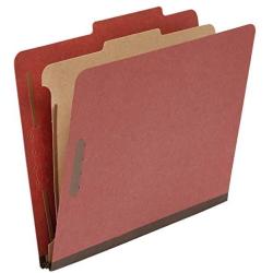 Amazon Basics Classification Folder- 100% Recycled, 1 Divider, 2'' Embedded, Letter, Red, 10 per Box