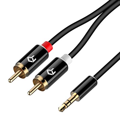 Rankie 3.5mm to 2-Male RCA Adapter Audio Stereo Cable, 6 Feet Rankie 3.5mm to 2-Male RCA Adapter Audio Stereo Cable, 6 Feet