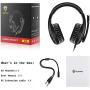 NUBWO U3 3.5mm Gaming Headset for PC, PS4, PS5, Laptop, Xbox One, Mac, iPad, Nintendo Switch Games, Computer Game Gamer Over Ear Flexible Microphone Volume Control with Mic - Black