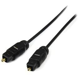 StarTech.com 10 ft. (3 m) Digital Optical Audio Cable - Toslink Digital Optical SPDIF - Ultra-Thin - Male/Male - Optical Audio Cable (THINTOS10), Black