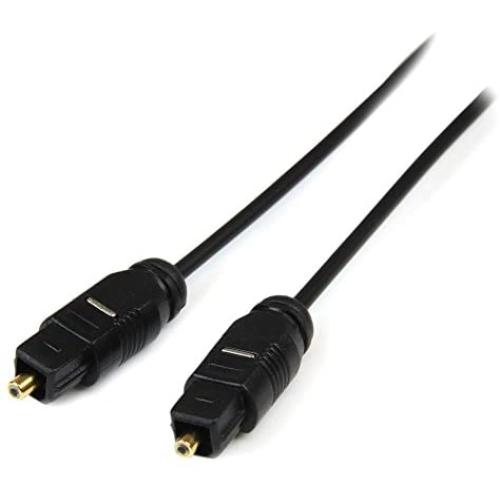 StarTech.com 10 ft. (3 m) Digital Optical Audio Cable - Toslink Digital Optical SPDIF - Ultra-Thin - Male/Male - Optical Audio Cable (THINTOS10), Black