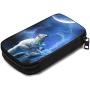 Hxuedan Ice and Fire Wolf Head The Data Cable Storage Bag is A Portable and Independent Design SuitableVFor Travelers to Place The Data Cable, Earphone and Electronic Product Data Cable Storage Bag