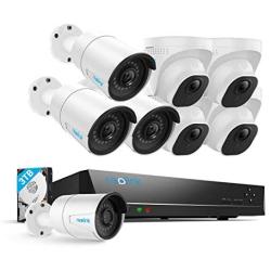 Reolink 5MP 16CH POE Security Camera System, 8pcs 5MP PoE Cameras with 16 Channel PoE NVR Recorder, Pre-Installed 3TB Hard Drive, Waterproof for Outdoor Indoor Use, 24/7 Recording,100ft Night Vision